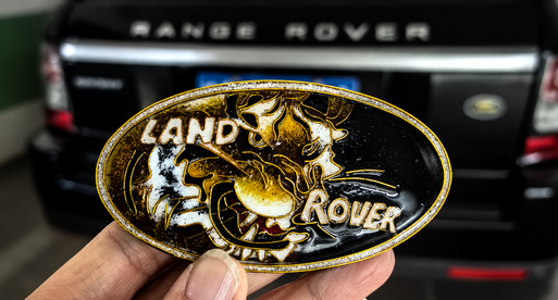 Gold floral oval custom emblem
